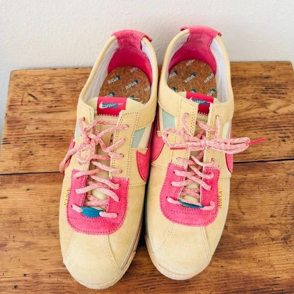 Nike x Union Cortez Collab Sneaker Shoes Cork Like Bottom Pink Blue - Picture 2 of 10